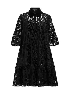 Платье длиной до колена из жаккарда и бархата Talbot Runhof, черный