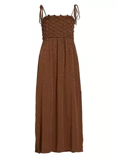 Платье миди в горошек Nicoletta Atelier 17.56, цвет brown polka dot
