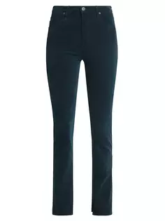 Бархатные брюки узкого кроя с высокой посадкой Mari Ag Jeans, цвет atlantic night