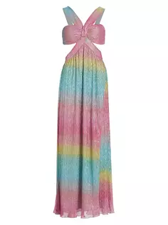 Платье с вырезами цвета металлик и радуга Saylor, мультиколор