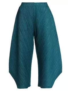Широкие брюки со складками Pleats Please Issey Miyake, цвет turquoise green