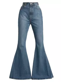 Расклешенные джинсы с высокой посадкой Alaïa, синий