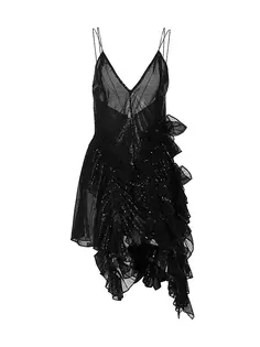 Мини-платье Yves с рюшами и пайетками Aknvas, цвет onyx