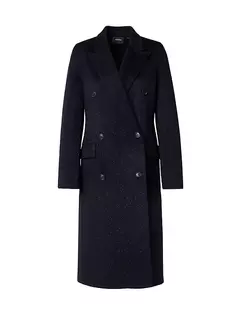 Двубортное пальто из шерсти и кашемира Akris, черный