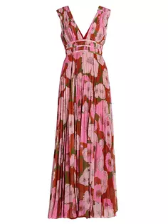 Шифоновое плиссированное платье Dua с цветочным принтом Amur, цвет garden mums
