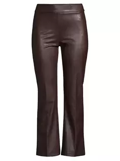 Укороченные брюки Leo из искусственной кожи Avenue Montaigne, цвет brown pleather