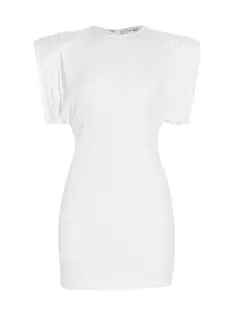 Мини-платье-футляр с присборенными рукавами Wardrobe.Nyc, белый