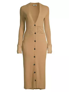 Платье миди из мериносовой шерсти Jason Wu, цвет camel