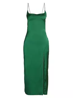 Атласное платье-миди Notte Jacquemus, темно-зеленый
