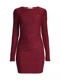 Мини-платье из прозрачного джерси с длинными рукавами Jason Wu, цвет burgundy