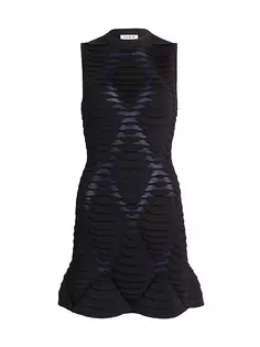 Трехмерное мини-платье из питона Alaïa, черный