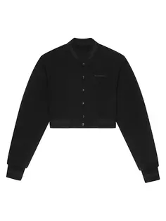 Укороченная университетская куртка из шерсти со стразами Givenchy, черный