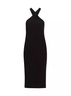 Платье миди с завязкой на бретельках Modena Nili Lotan, черный