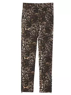 Жаккардовые брюки с леопардовым принтом St. John, мультиколор