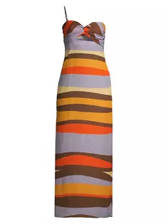 Льняное платье макси в полоску Sonne Apia Cala De La Cruz, цвет rise
