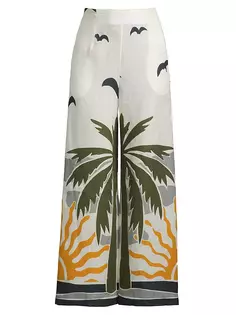 Льняные пляжные брюки Sonne Toya Cala De La Cruz, цвет sole ivory
