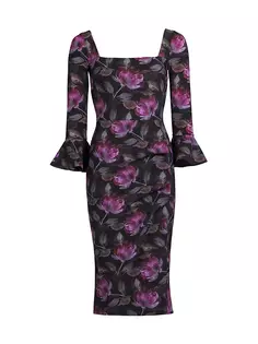 Коктейльное платье миди с принтом Astra Chiara Boni La Petite Robe, цвет sweet magnolia