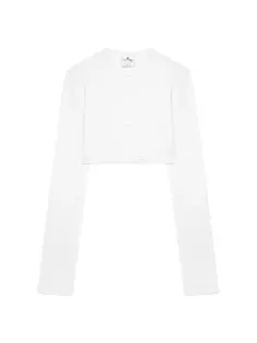 Укороченный кардиган вязки Milano Courreges, цвет heritage white