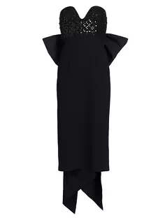Платье миди Marie с декорированным бантом Rebecca Vallance, черный