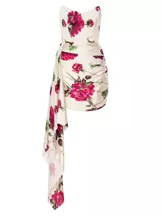Драпированное мини-платье Chasing Dawn с цветочным принтом Katie May, цвет fall peony