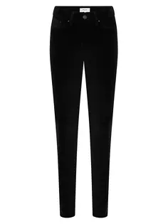 Бархатные узкие брюки Lux Reiss, черный