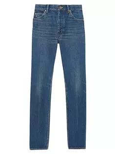 Джинсы Cindy Jeans из темного пляжного денима Saint Laurent, синий
