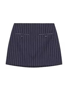 Мини-юбка Annette в тонкую полоску Staud, цвет navy pinstripe