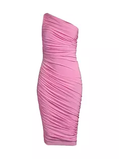 Платье миди на одно плечо Diana со сборками Norma Kamali, цвет candy pink