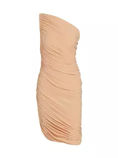 Платье миди на одно плечо Diana со сборками Norma Kamali, цвет con leche