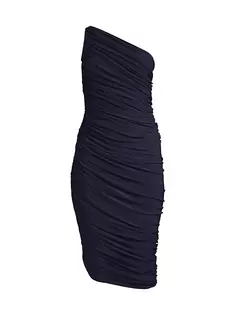 Платье миди на одно плечо Diana со сборками Norma Kamali, цвет true navy