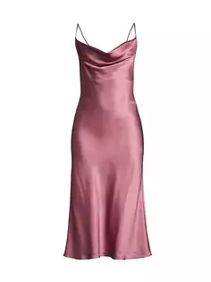Шелковое платье-миди с хомутом Undra Celeste, лиловый