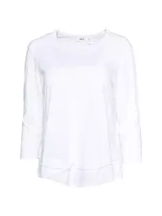 Укороченная многослойная футболка с рукавами 3/4 Wilt, белый