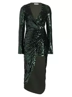 Платье-футляр миди с пайетками Emersyn Simkhai, цвет emerald