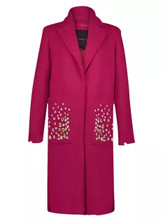 Шерстяное пальто Colette с кристаллами Dawn Levy, ярко-розовый
