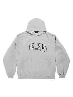 Круглая объемная толстовка Be Kind Balenciaga, серый