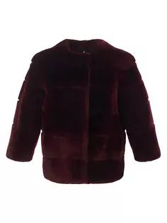 Куртка из овчины без воротника Gorski, цвет burgundy