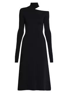 Платье миди с разрезным вырезом Ferragamo, цвет nero