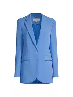Креповый пиджак Mensy с двумя пуговицами Michael Michael Kors, синий