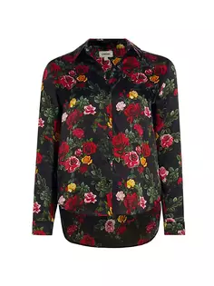Шелковая рубашка Tyler с цветочным принтом L&apos;Agence, мультиколор L'agence