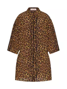 Блузон из крепдешина Animalier Valentino Garavani, цвет animal print