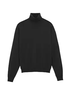 Шерстяной свитер с высоким воротником Saint Laurent, черный