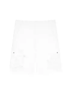 Шорты-бермуды карго из потертого денима Givenchy, белый