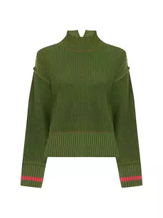 Вафельный свитер из смесовой шерсти Marigold Knitss, цвет herb green