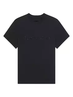Хлопковая футболка со стразами Givenchy, черный