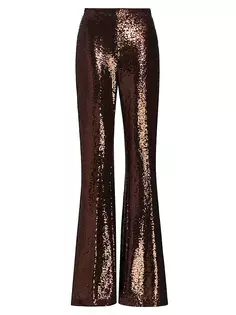 Расклешенные брюки Honor с пайетками L&apos;Agence, цвет bronze L'agence