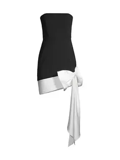 Мини-платье без бретелек с бантом Liv Foster, цвет black ivory
