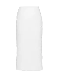 Юбка-карандаш из хлопка с подкладкой Prada, белый