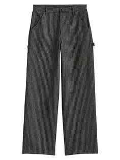 Шерстяные плотницкие брюки в тонкую полоску Rag &amp; Bone, цвет grey stripe