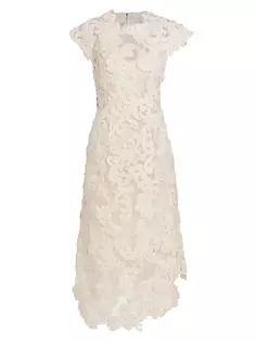 Платье миди с бархатной аппликацией и вышивкой Sensory Motif Zimmermann, цвет macadamia