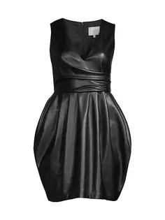 Расклешенное платье из искусственной кожи One33 Social, черный